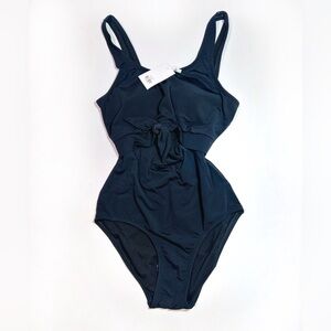Black Women's Navy One Piece Swimsuit